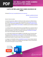 Modelo de carta por cobro excesivo de agua | PDF | Política | Derecho