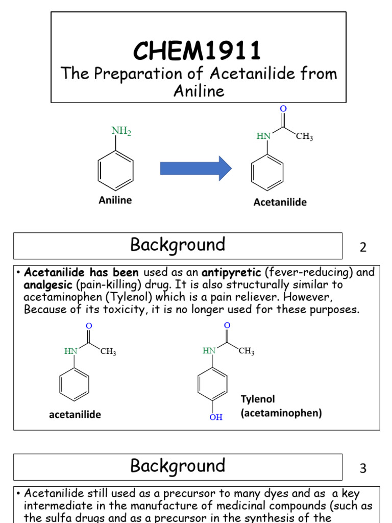 Preparation of Acetanilide PDF Sodium Chloride Amine