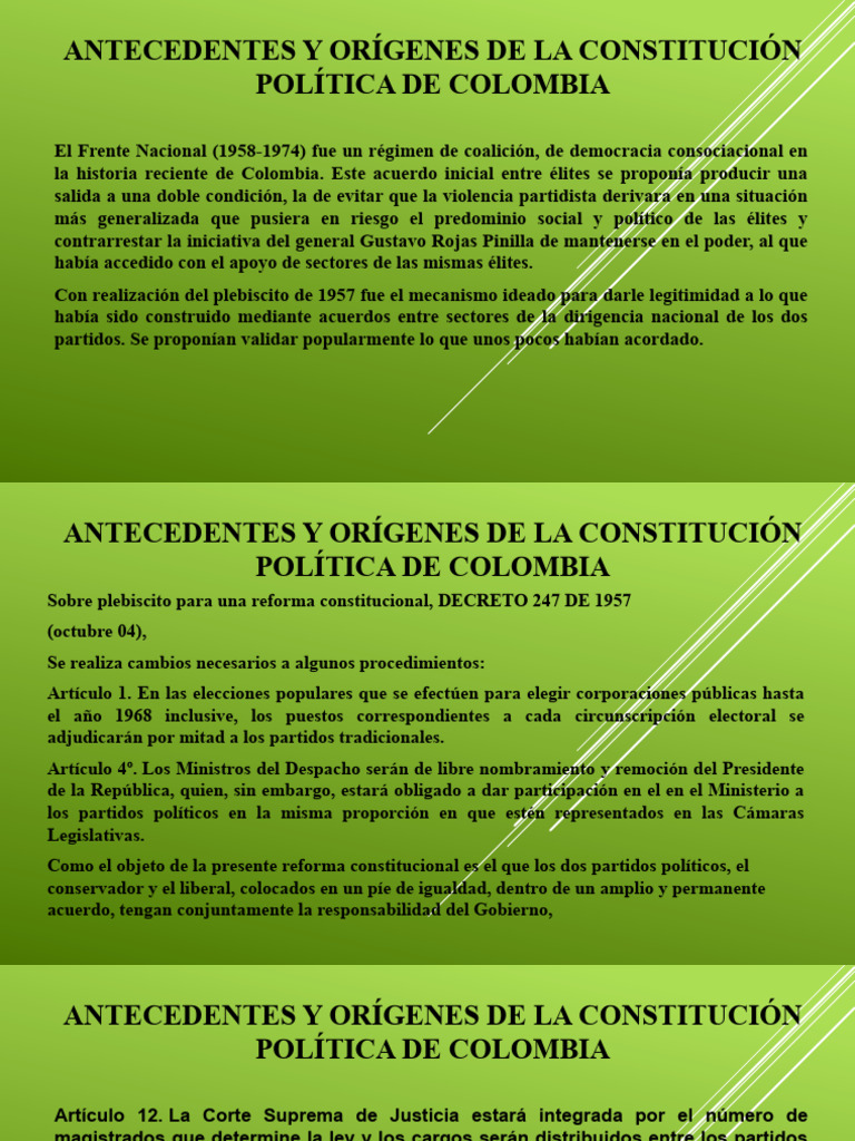 Antecedentes de la Constitución de 1991 | PDF | Gobierno | Colombia