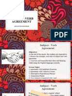 SUBJECT VERB AGREEMENT Agreement