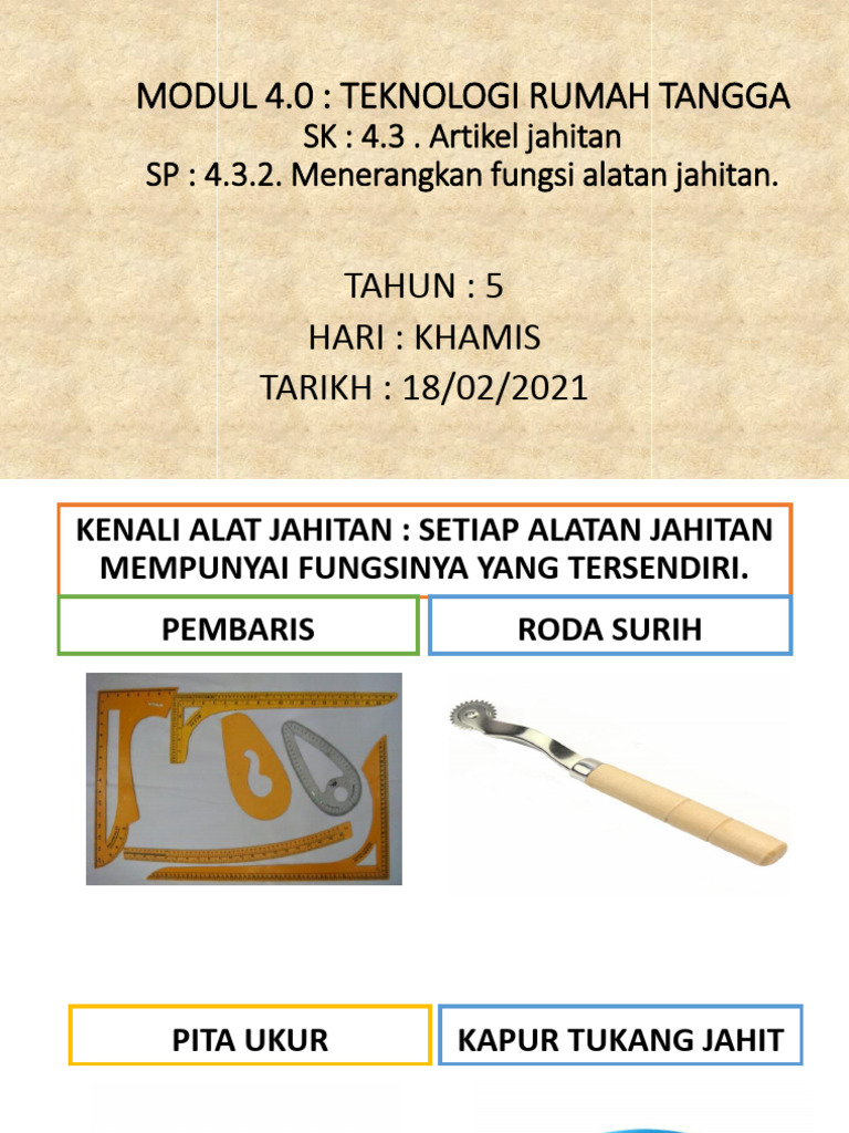 Alatan Jahitan RBT5 | PDF
