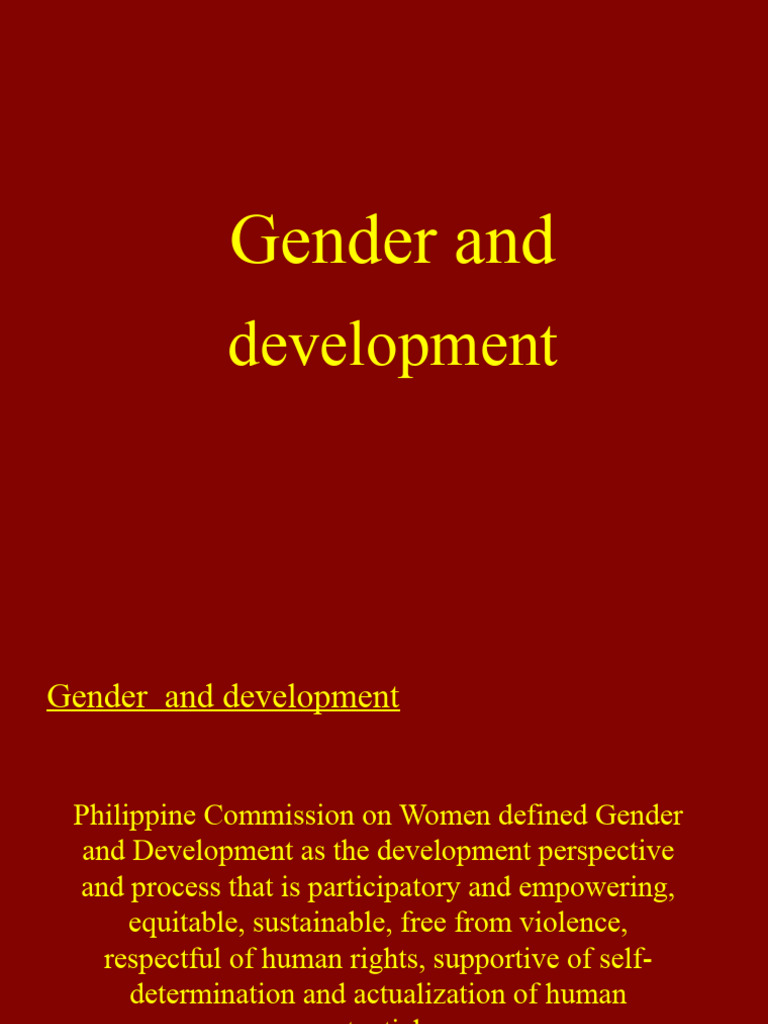 Gender and Development in the Philippines | PDF | Social Science
