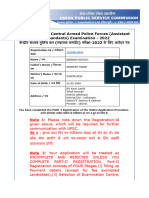 UPSC - Registration Slip