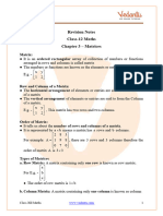 Class 12 Revision Notes Matrices