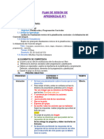 Plan de Sesión de Aprendizaje Nº1