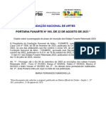 Portaria de Prorrogacao Programa Funarte Retomada 2023