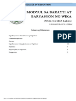 Modyul Sa Barayti at Baryasyon NG Wika PDF