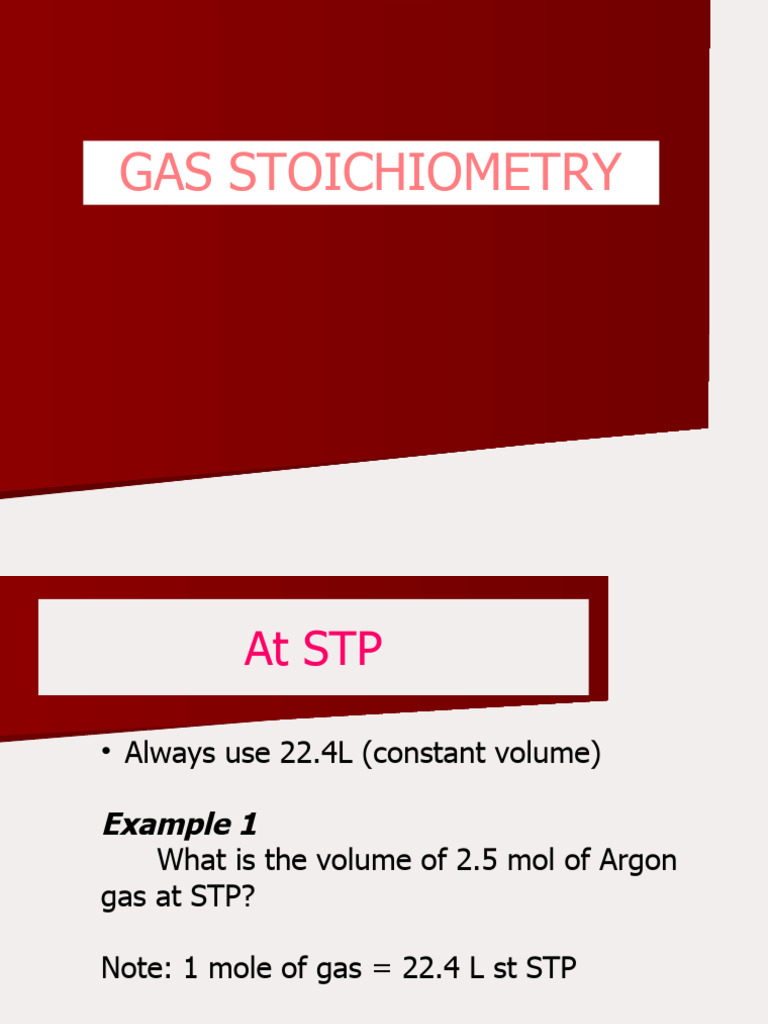 Gas stoichiometry pdf mole unit stoichiometry