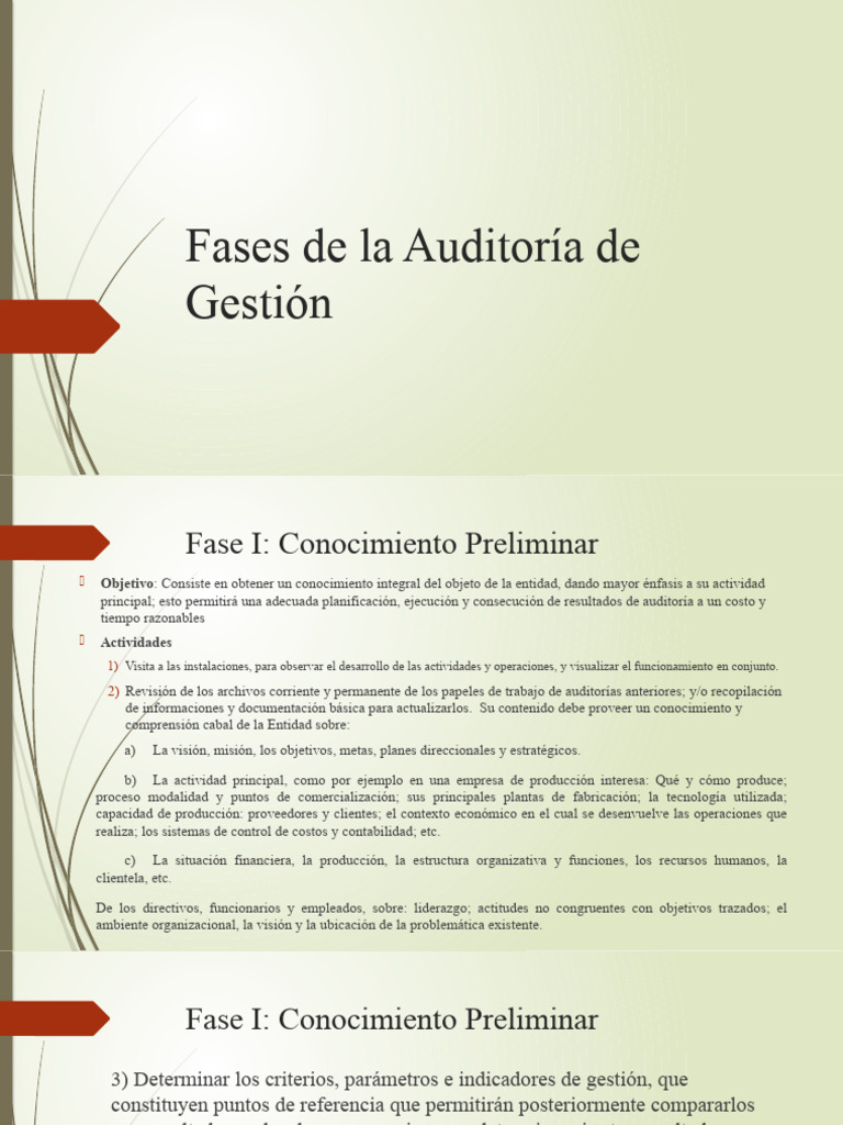 Fases de La Auditoría de Gestión | PDF | Auditoría | Planificación