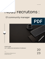 Nous Recrutons:: 01 Community Manager