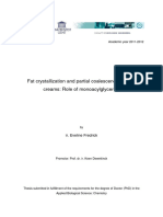 Fat Crystallization and Partial Coalescence in Dairy Creams: Role of Monoacylglycerols