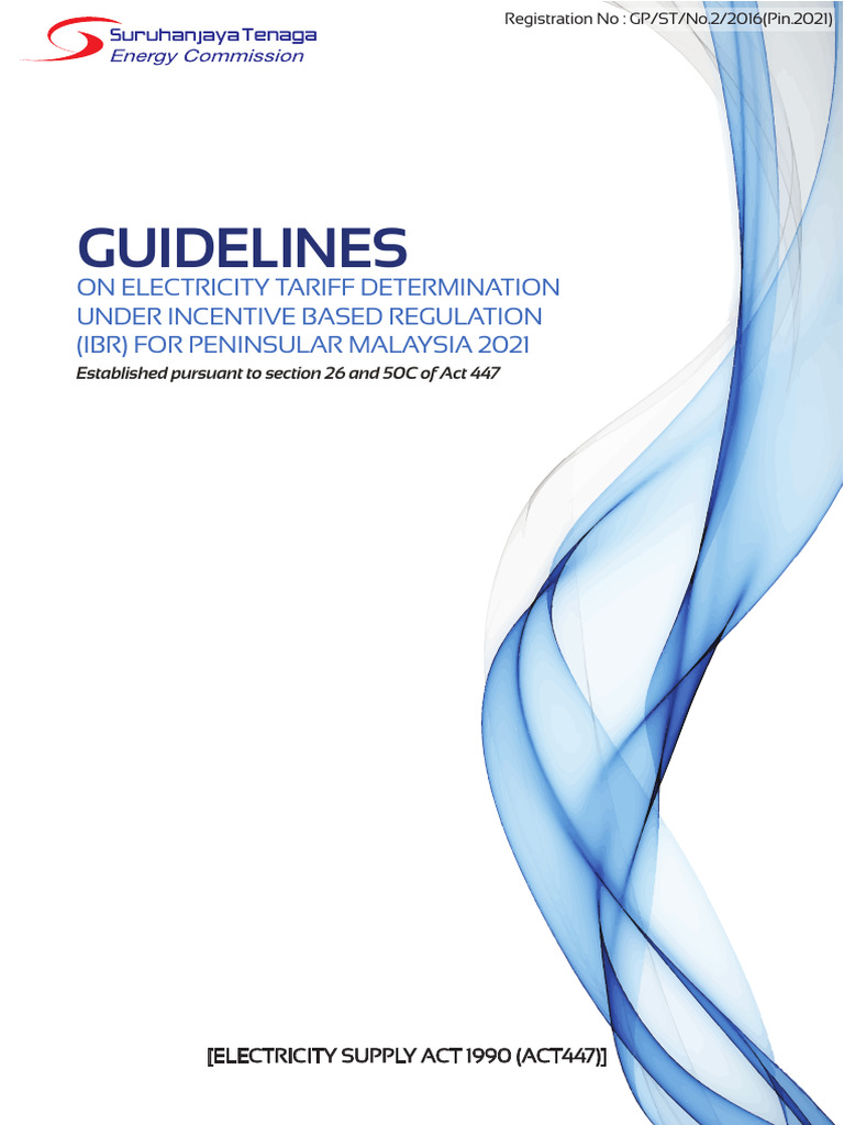 Guidelines On Electricity Tariff Determination Under Incentive Based