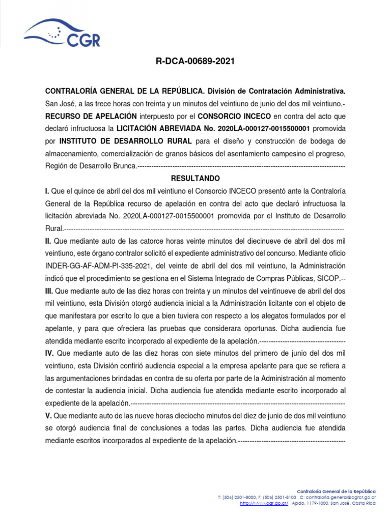 R-DCA-00689-2021 - Cargas Sociales INDER | PDF | Póliza de seguros ...