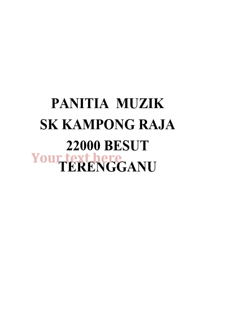 Perancangan Panitia Muzik SK Kampong Raja | PDF