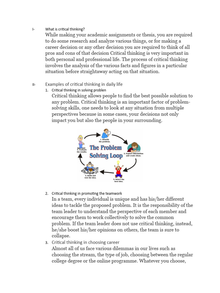 Importance of Critical Thinking Skills | PDF | Critical Thinking | Thought