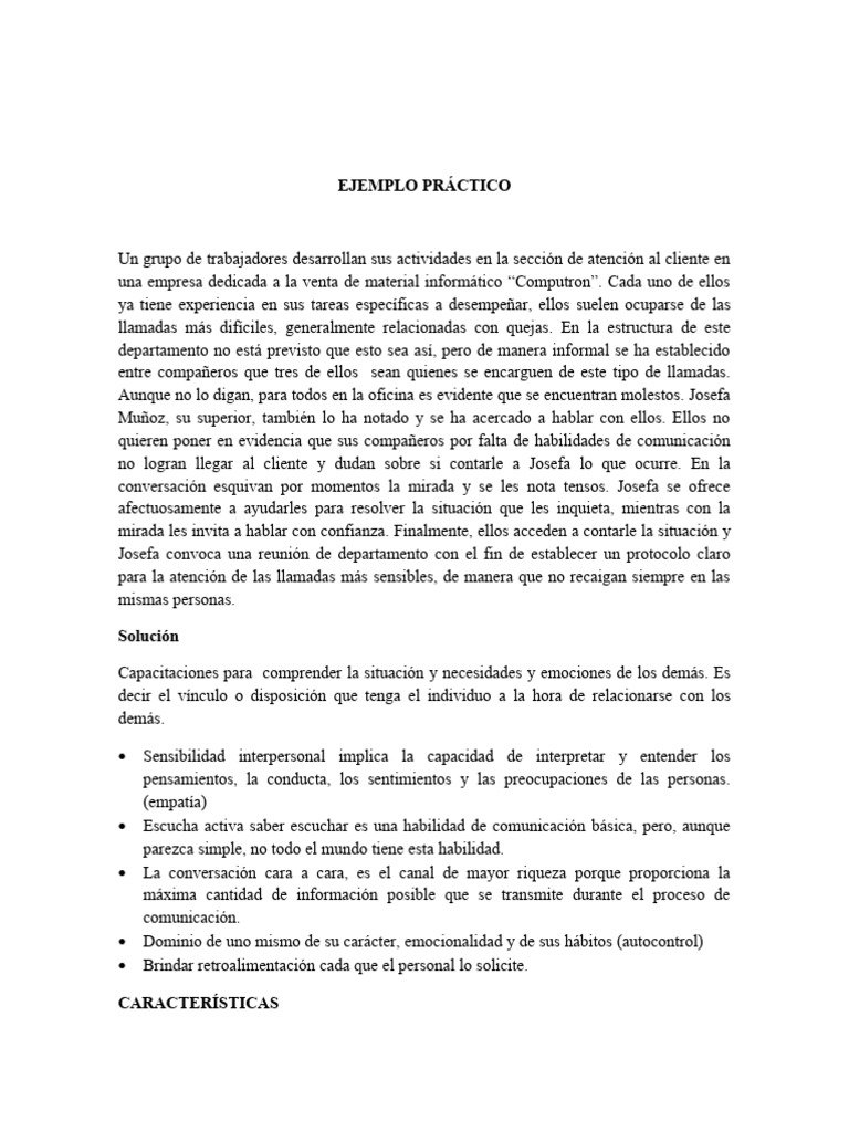 Ejemplo Práctico de Comunicación Efectiva | PDF | Comunicación | Cognición
