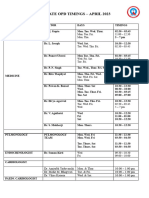 Private OPD Schedule