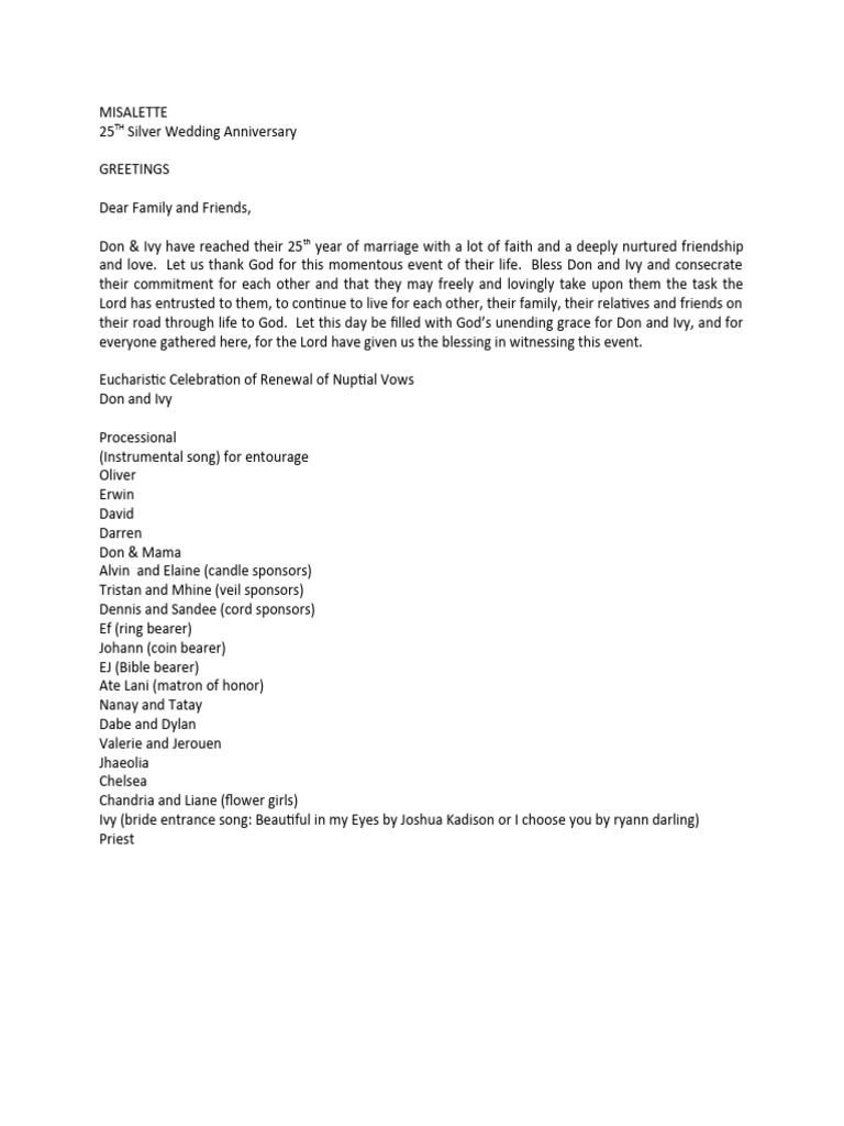Wedding program flow pdf
