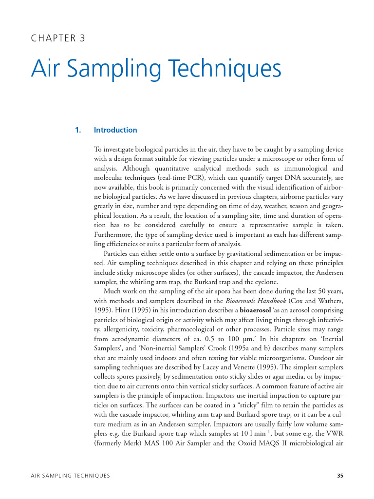 Air Sampling Techniques | PDF | Physical Sciences | Chemistry
