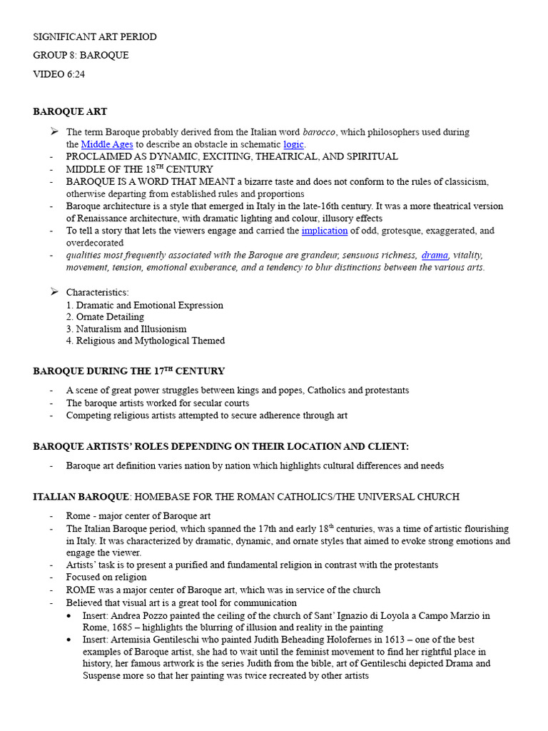 Baroque Art Pdf Baroque Italy