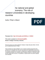 Advancing The National and Global Knowledge Economy: The Role of Research Universities in Developing Countries