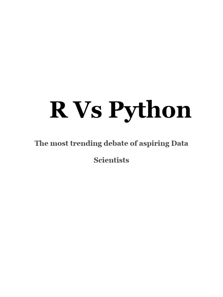 R VS Python PDF Computer Programming Python Programming Language R vs python pdf computer programming python programming language