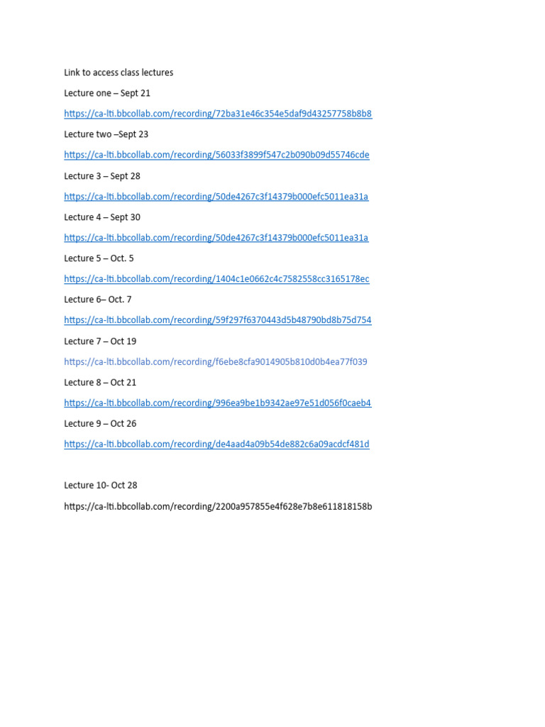 Class Lecture Recordings Access | PDF