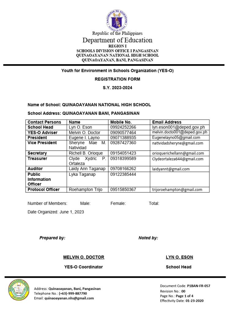 Yes o registration form 23 24 pdf telecommunications