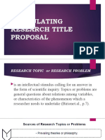 Formulating Research Title Proposal