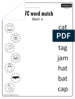 CVC Word Match Worksheets