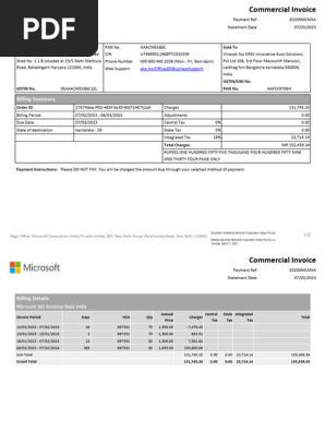 Microsoft invoice 1
