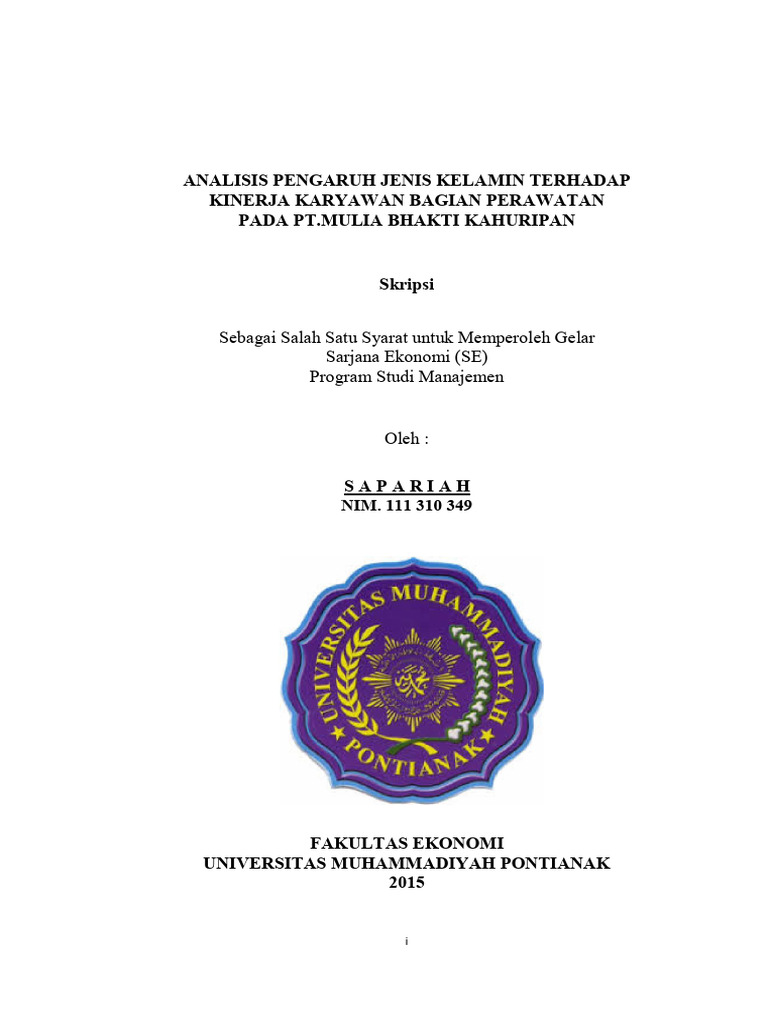 Pengaruh Jenis Kelamin di PT Mulia Bhakti | PDF
