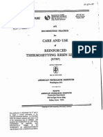 API 5l4 Care and Use of Re Unforced Thermo Resin