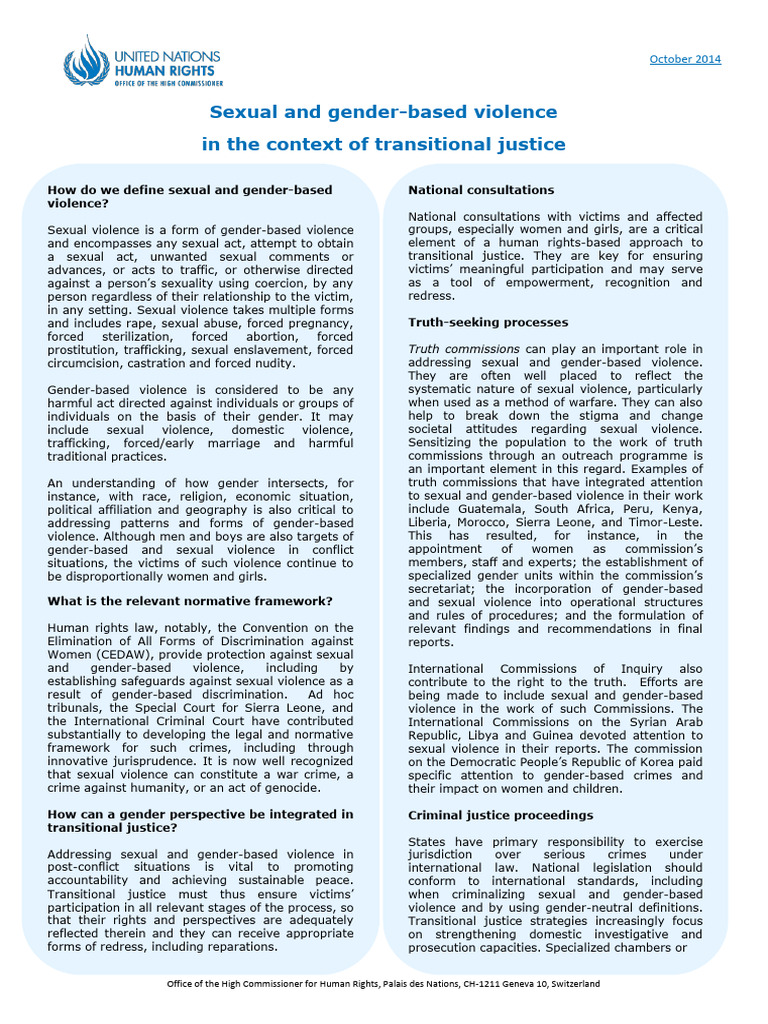 Forms Of Gender Based Violence Pdf Notes