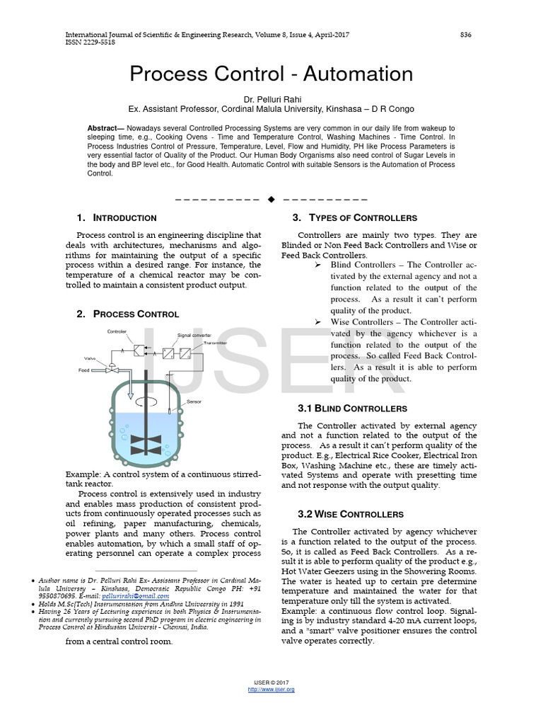 Process Control Automation PDF Control Theory Feedback