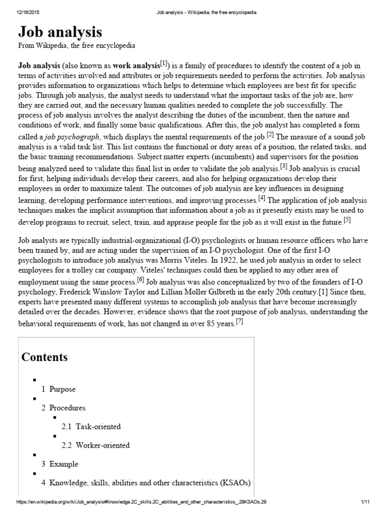 Job Analysis for HR Professionals | PDF | Cognitive Science | Business