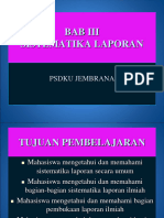 Bab Iii Sistematika Laporan: Psdku Jembrana