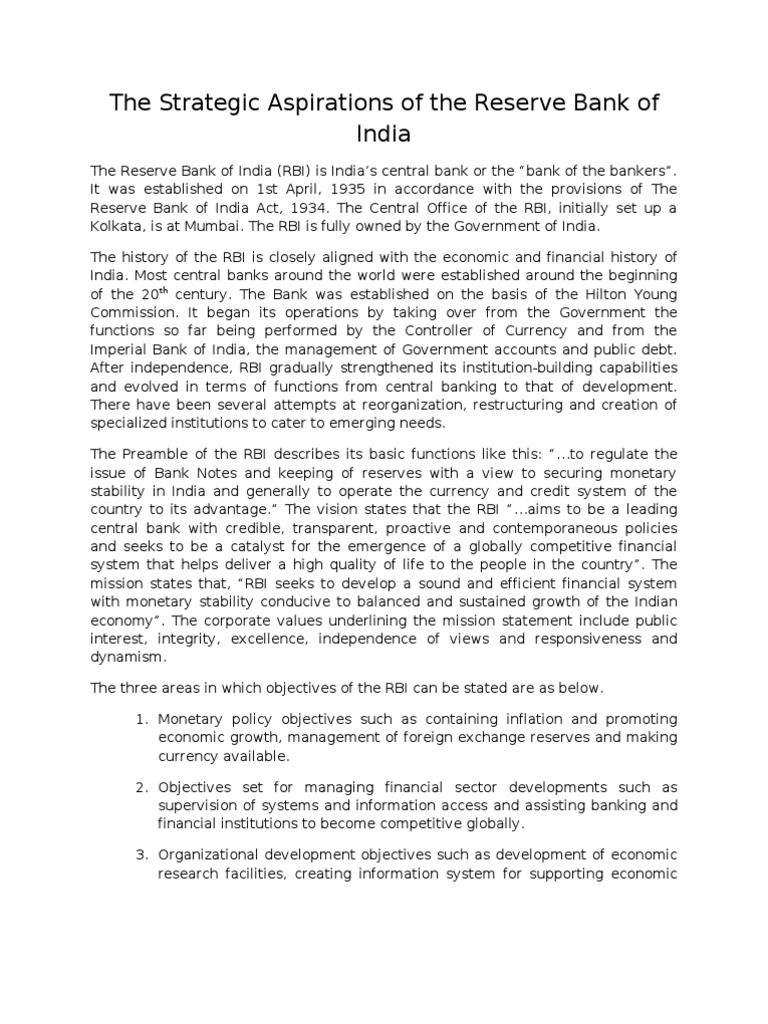 Reserve Bank Of India Pdf Reserve Bank Of India Central Banks