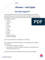 French Cont - Text Types