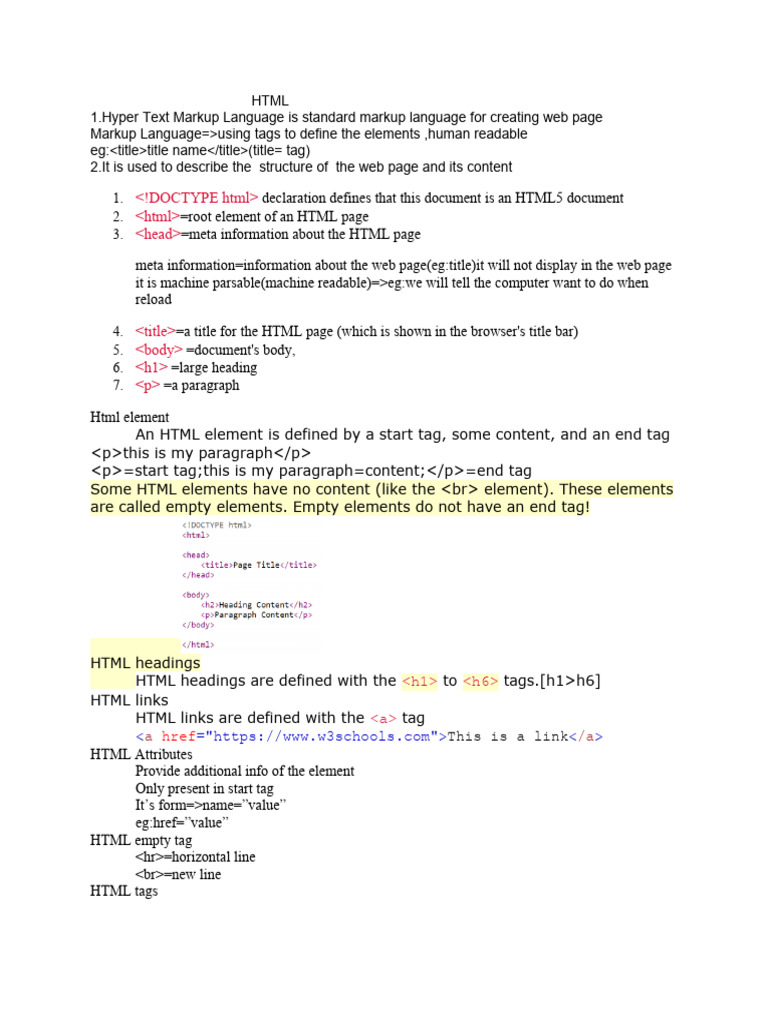 HTML and Css | PDF | Html Element | Html