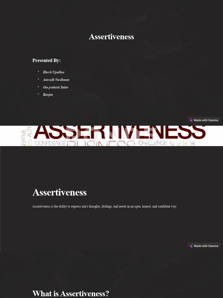 Assertiveness | PDF | Cognition | Psychology