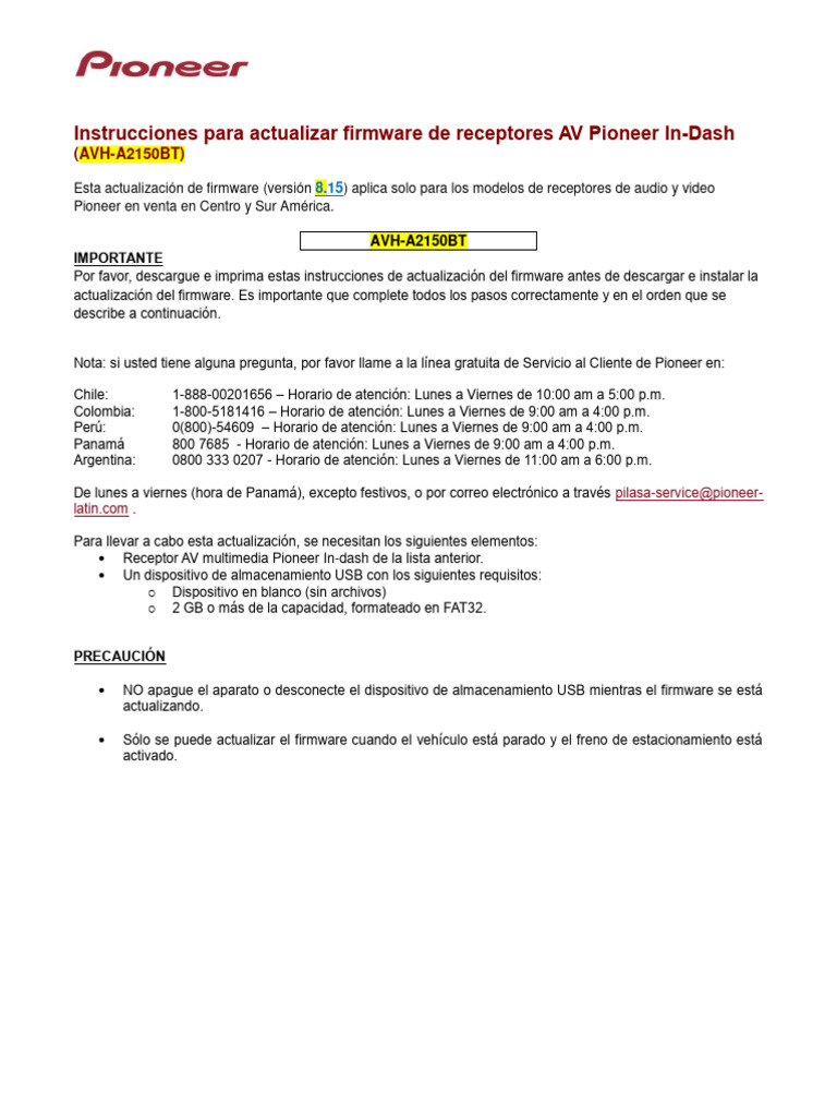 Espa L Instrucciones Avh-A2150bt | PDF | Archivo de computadora | USB