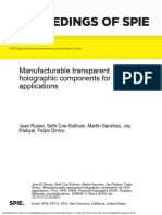 Proceedings of Spie: Manufacturable Transparent Holographic Components For HUD Applications