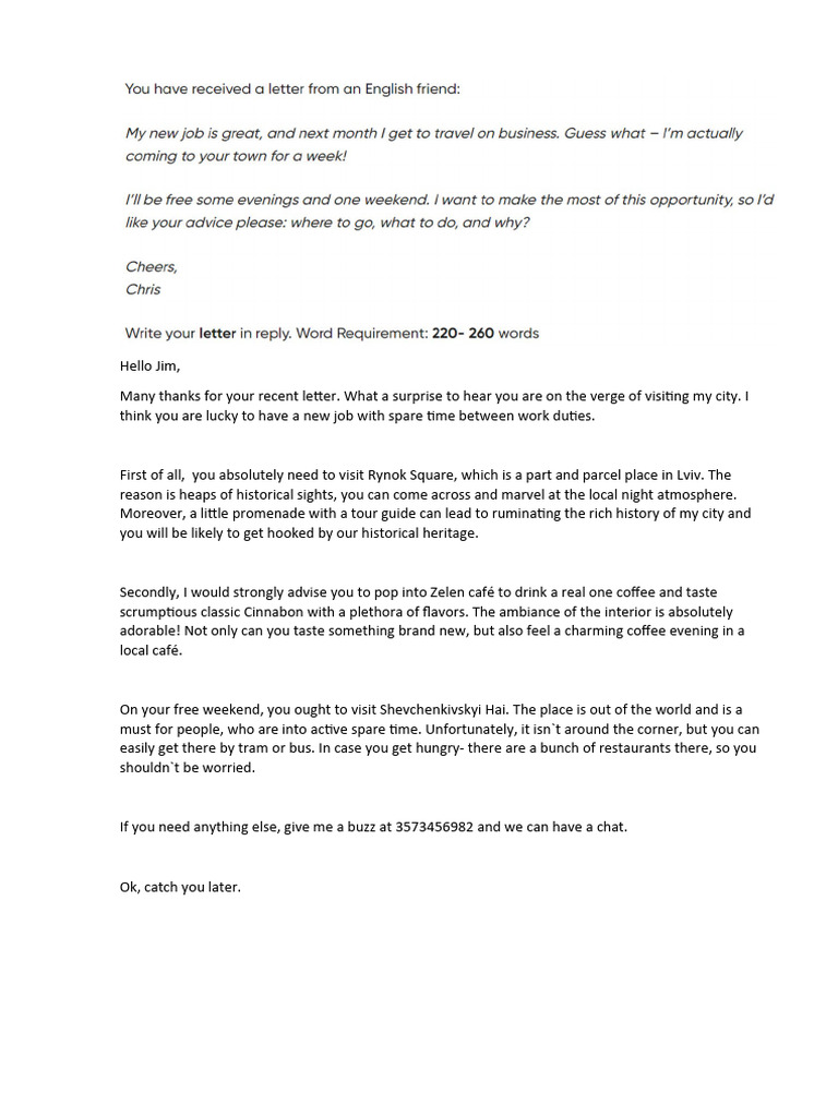 Informal Letter | PDF