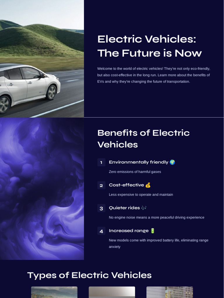 Benefits and Future of Electric Vehicles | PDF | Electric Vehicle ...