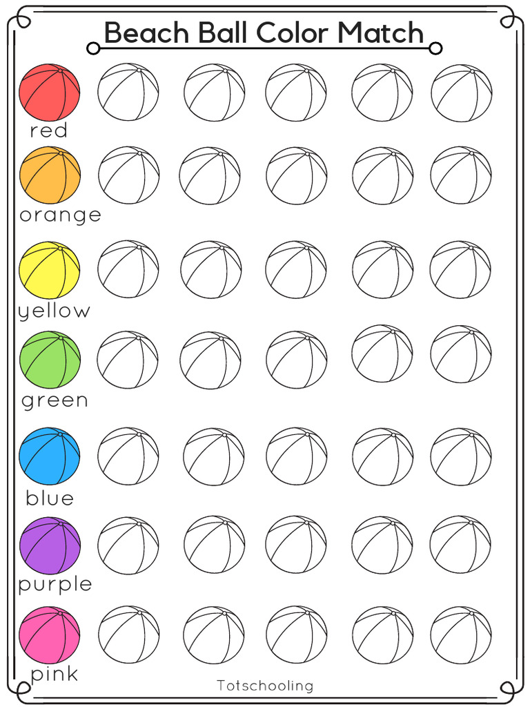 Beach Ball Color Matching Activity | PDF