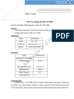 Experiment No: 5 Full-Wave Bridge Rectifier (FWBR) : Winter Semester (2018-2019) / 3 Grade