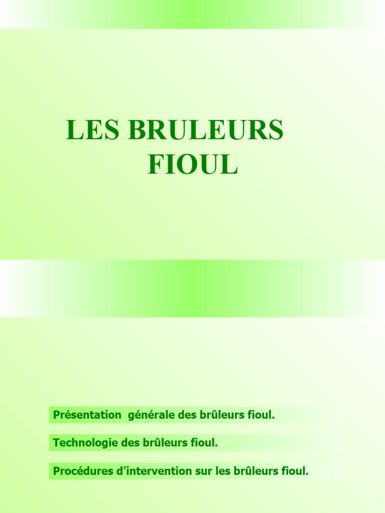 Guide sur les brûleurs fioul PDF La combustion Ingénierie mécanique — free download