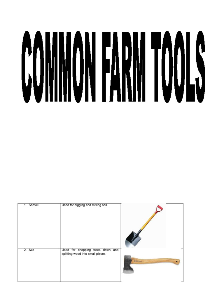 Common Farm Tools PDF
