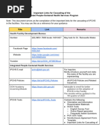 Important Links For Cascading of IPCHS Program